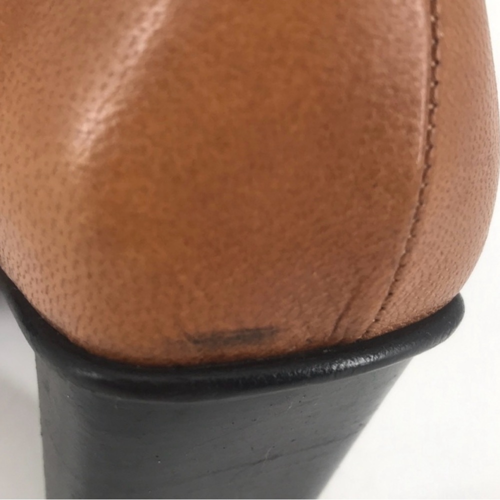 Vintage 90’s Genuine Leather Artisan Hand Crafted Square Toe Made In Italy Heels - Picture 12 of 15